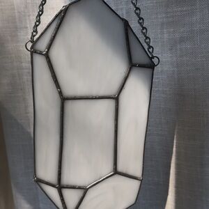 Geometric Stained Glass Art piece for hanging in window